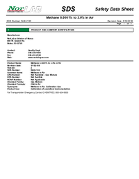 Thumbnail of document Data Sheet - Methane (CH4) Calibration Gas -1971
